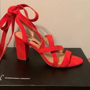 Red Wrap Up Heels